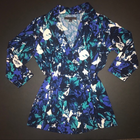 Fever v-neck sweater in a dark floral